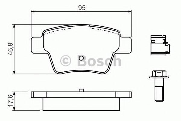 BOSCH 0986494605 Комплект гальмівних колодок, дискове гальмо