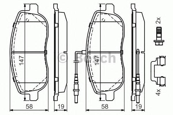 BOSCH 0986494615 Комплект гальмівних колодок, дискове гальмо