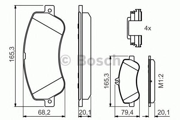 BOSCH 0986494648 Комплект гальмівних колодок, дискове гальмо