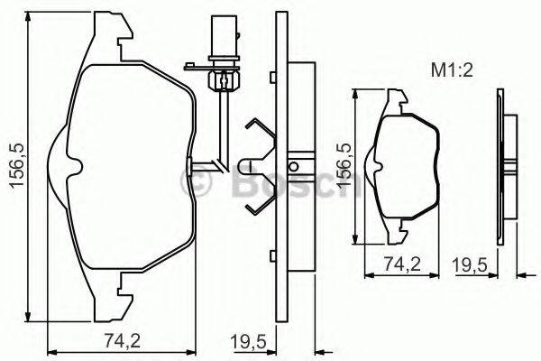 BOSCH 0986495232 Комплект гальмівних колодок, дискове гальмо