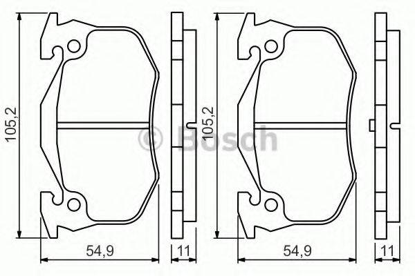 BOSCH 0986495236 Комплект гальмівних колодок, дискове гальмо