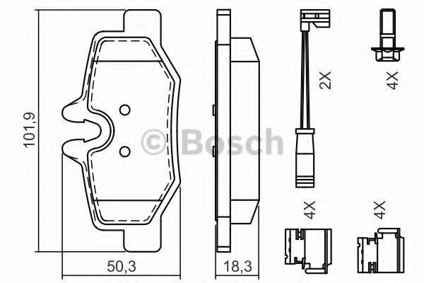 BOSCH 0986494603 Комплект гальмівних колодок, дискове гальмо