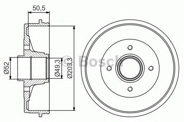 BOSCH 0986477196 Гальмівний барабан