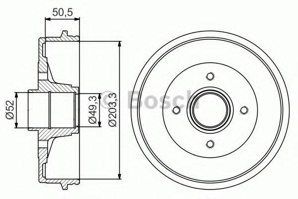 BOSCH 0986477210 Гальмівний барабан