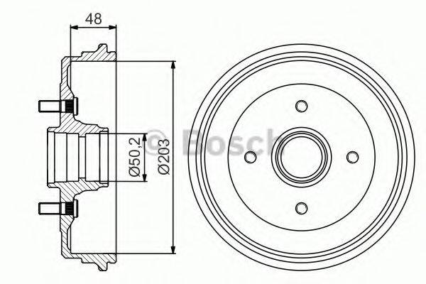 BOSCH 0986477258 Гальмівний барабан