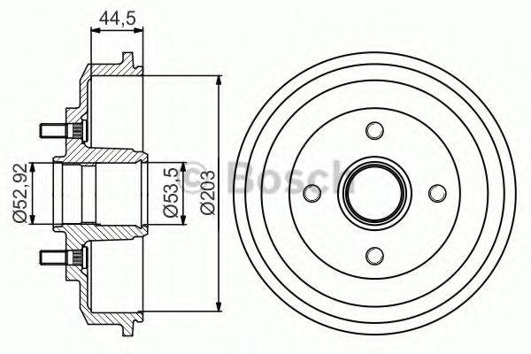 BOSCH 0986477266 Гальмівний барабан