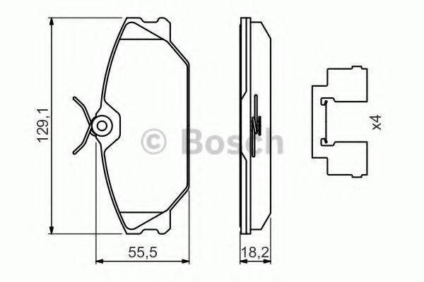 BOSCH 0986494656 Комплект гальмівних колодок, дискове гальмо