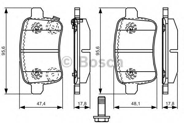 BOSCH 0986TB3200 Комплект гальмівних колодок, дискове гальмо