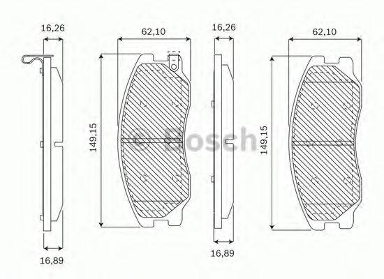 BOSCH F03B050173 Комплект гальмівних колодок, дискове гальмо