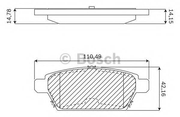 BOSCH F03B050153 Комплект гальмівних колодок, дискове гальмо