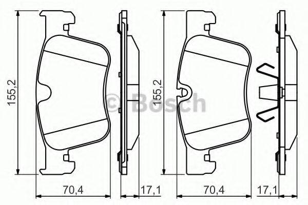 BOSCH 0986494703 Комплект гальмівних колодок, дискове гальмо