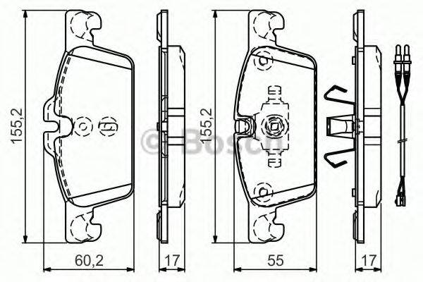 BOSCH 0986TB3161 Комплект гальмівних колодок, дискове гальмо