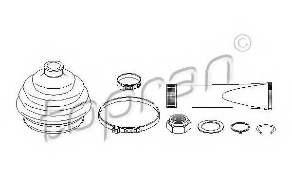 TOPRAN 102625 Комплект пильника, приводний вал