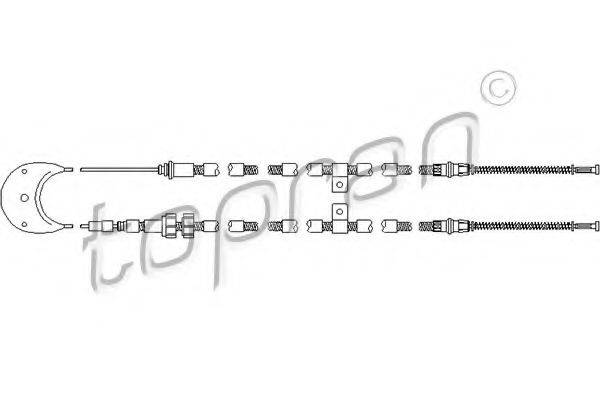 TOPRAN 300701 Трос, стоянкова гальмівна система