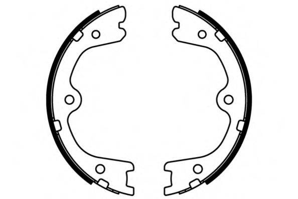 E.T.F. 090703 Комплект гальмівних колодок; Комплект гальмівних колодок, стоянкова гальмівна система