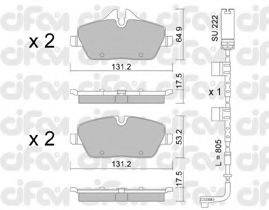 CIFAM 8226641K Комплект гальмівних колодок, дискове гальмо
