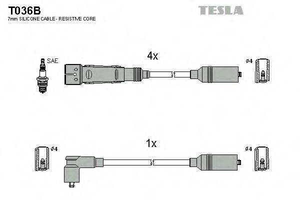 TESLA T036B Комплект дротів запалювання