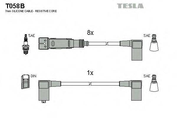 TESLA T058B Комплект дротів запалювання