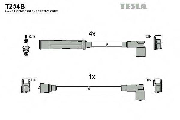 TESLA T254B Комплект дротів запалювання