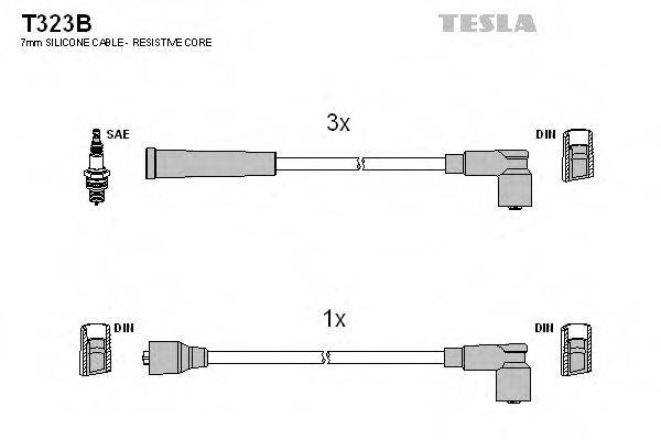 TESLA T323B Комплект дротів запалювання