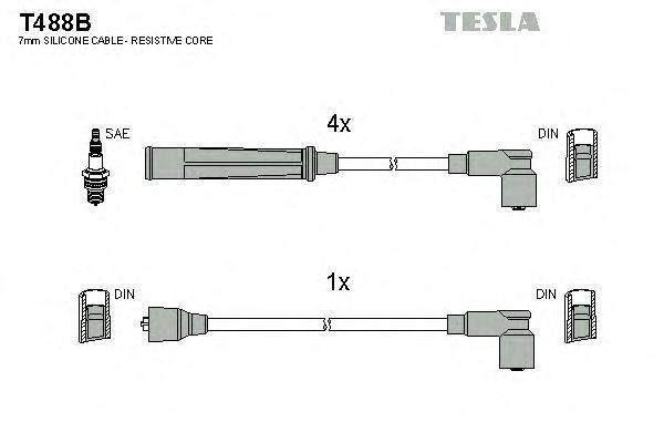 TESLA T488B Комплект дротів запалювання