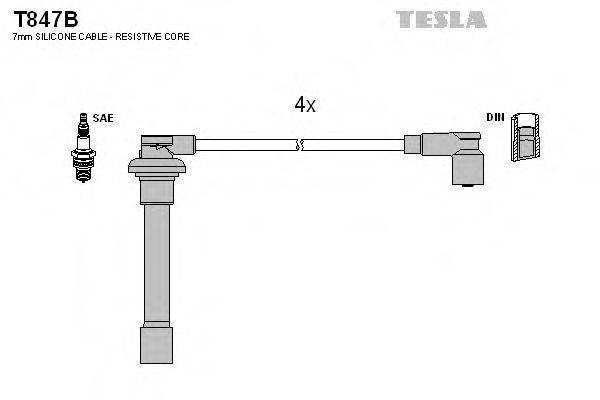 TESLA T847B Комплект дротів запалювання