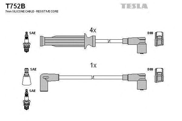 TESLA T752B Комплект дротів запалювання