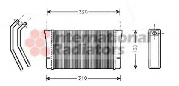 VAN WEZEL 06006080 Теплообмінник, опалення салону