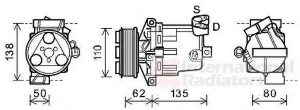 VAN WEZEL 1300K343 Компресор, кондиціонер