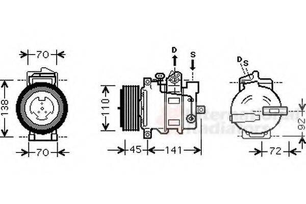 VAN WEZEL 3000K433 Компресор, кондиціонер