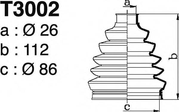 DEPA T3002 Комплект пильника, приводний вал