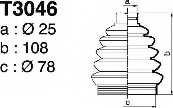 DEPA T3046 Комплект пильника, приводний вал