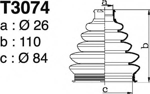 DEPA T3074 Комплект пильника, приводний вал