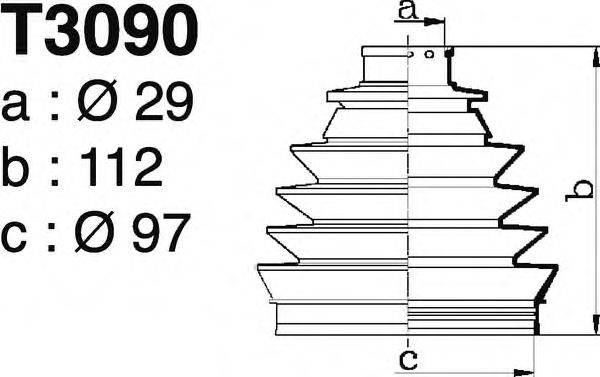 DEPA T3090 Комплект пильника, приводний вал