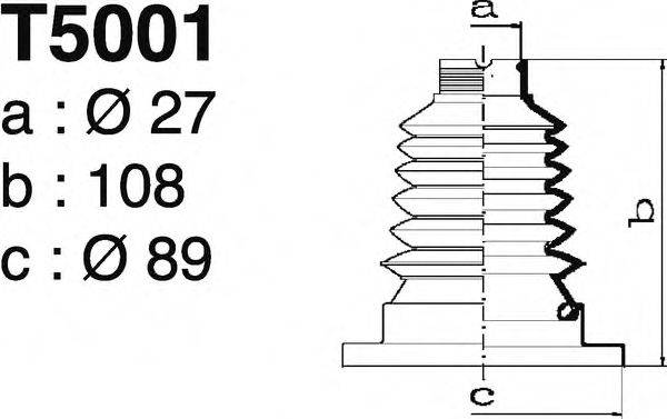 DEPA T5001 Комплект пильника, приводний вал