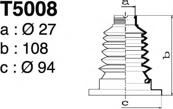 DEPA T5008 Комплект пильника, приводний вал