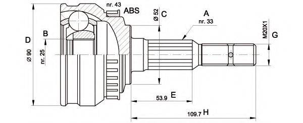 OPEN PARTS CVJ504810 Шарнірний комплект, приводний вал