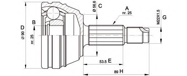 OPEN PARTS CVJ519810 Шарнірний комплект, приводний вал