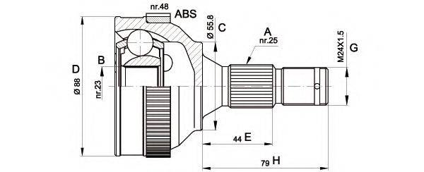 OPEN PARTS CVJ520810 Шарнірний комплект, приводний вал