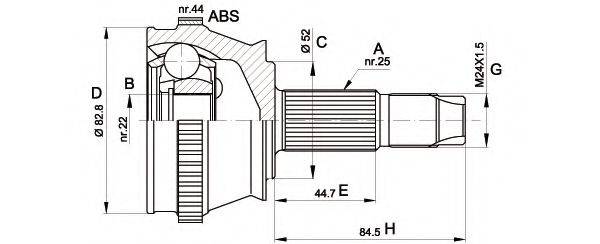 OPEN PARTS CVJ521010 Шарнірний комплект, приводний вал