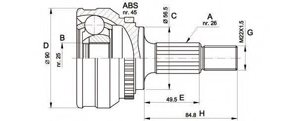 OPEN PARTS CVJ521710 Шарнірний комплект, приводний вал