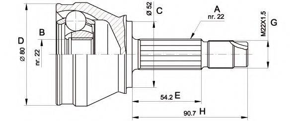 OPEN PARTS CVJ522910 Шарнірний комплект, приводний вал