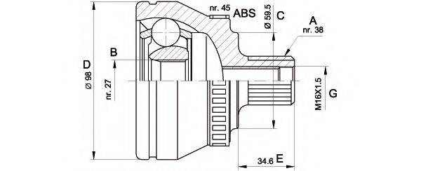 OPEN PARTS CVJ526110 Шарнірний комплект, приводний вал