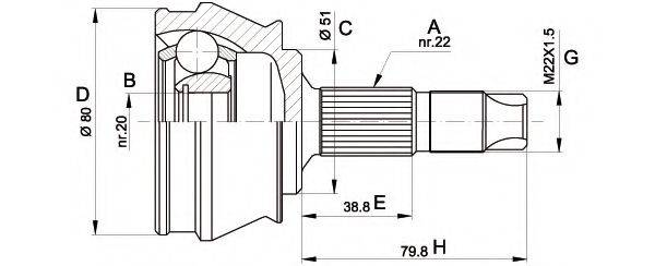 OPEN PARTS CVJ530510 Шарнірний комплект, приводний вал