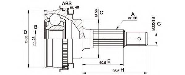 OPEN PARTS CVJ533710 Шарнірний комплект, приводний вал