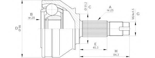 OPEN PARTS CVJ543810 Шарнірний комплект, приводний вал