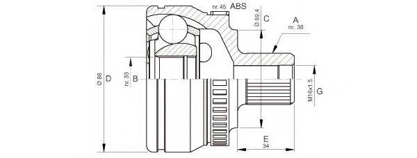 OPEN PARTS CVJ544410 Шарнірний комплект, приводний вал