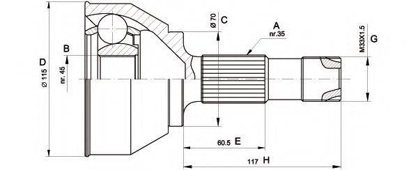 OPEN PARTS CVJ545810 Шарнірний комплект, приводний вал