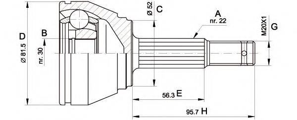 OPEN PARTS CVJ547010 Шарнірний комплект, приводний вал