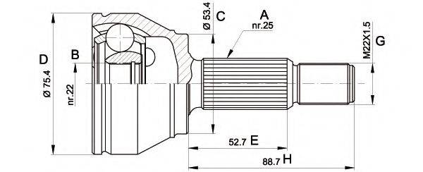 OPEN PARTS CVJ551510 Шарнірний комплект, приводний вал